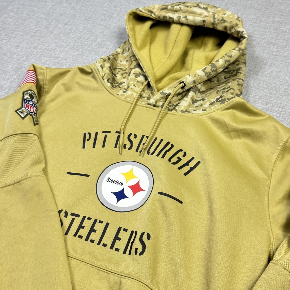 Nike Pittsburgh Steelers Sweatshirt Mens 2XL Beige NFL Football Team Apparel